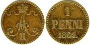 1 penni 1864 year