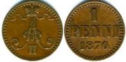 1 penni 1870 year