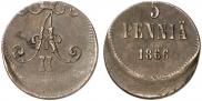 5 pennia 1866 year