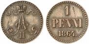 1 penni 1864 year