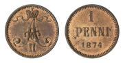 1 penni 1874 year