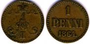 1 penni 1864 year