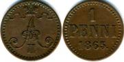 1 penni 1865 year