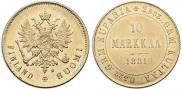 10 markkaa 1881 year