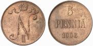 5 pennia 1908 year