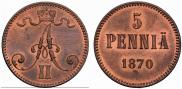 5 pennia 1870 year