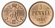 5 pennia 1865 year