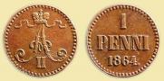 1 penni 1864 year