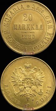 20 markkaa 1880 year