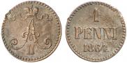 1 penni 1864 year