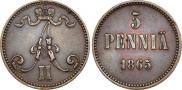 5 pennia 1865 year