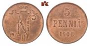 5 pennia 1908 year