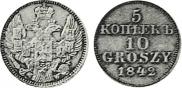 5 kopecks - 10 groszy 1842 year