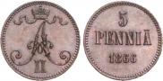 5 pennia 1866 year