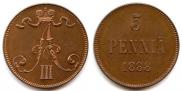 5 pennia 1888 year