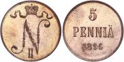 5 pennia 1896 year