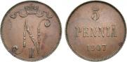 5 pennia 1907 year