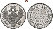 3 roubles 1843 year