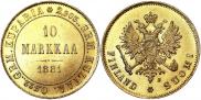 10 markkaa 1881 year