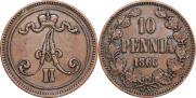 10 pennia 1866 year