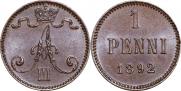 1 penni 1892 year