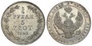 3/4 roubles - 5 złotych 1840 year