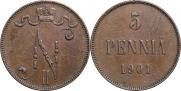 5 pennia 1901 year