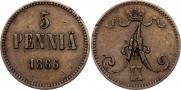 5 pennia 1866 year