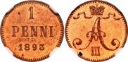 1 penni 1893 year