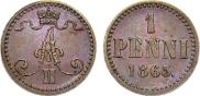 1 penni 1865 year