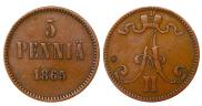 5 pennia 1865 year