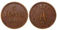 5 pennia 1866 year