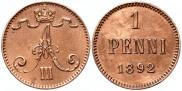 1 penni 1892 year