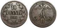 10 pennia 1866 year