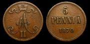 5 pennia 1870 year