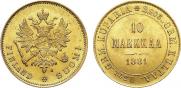 10 markkaa 1881 year