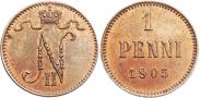 Монета 1 пенни 1916 года, , Медь