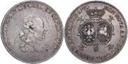 Монета Талер 1780 года, Петр Бирон. Курляндия, Серебро
