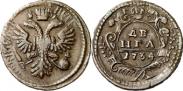 Монета Денга 1737 года, , Медь