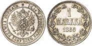 Монета 1 markka 1864 года, , Silver