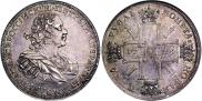 Монета 1 рубль 1725 года, Солнечный, в наплечниках, Серебро
