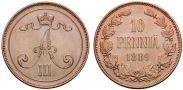Монета 10 пенни 1889 года, , Медь