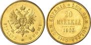 Монета 20 markkaa 1913 года, , Gold