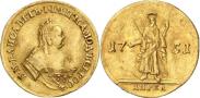 Монета 2 червонца 1749 года, Св. Андрей на реверсе, Золото