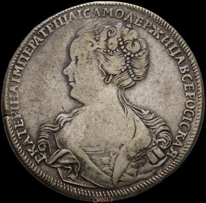 Picture 1 rouble 1726 year СПБ "Petersburg type, portrait turned to the left"