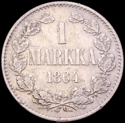 Picture 1 markka 1864 year S 