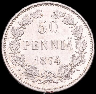 Фото 50 пенни 1874 года S 