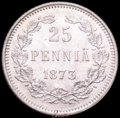 Фото 25 пенни 1873 года S 