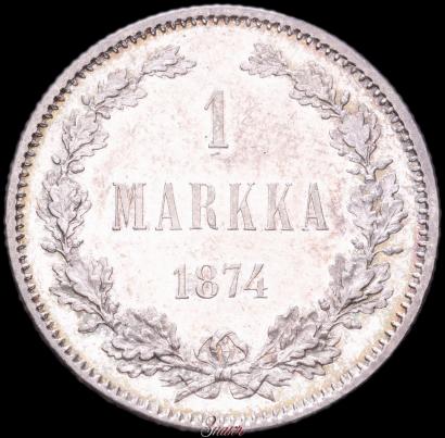 Picture 1 markka 1874 year S 