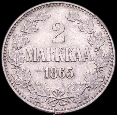 Picture 2 markkaa 1865 year S 